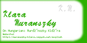 klara muranszky business card